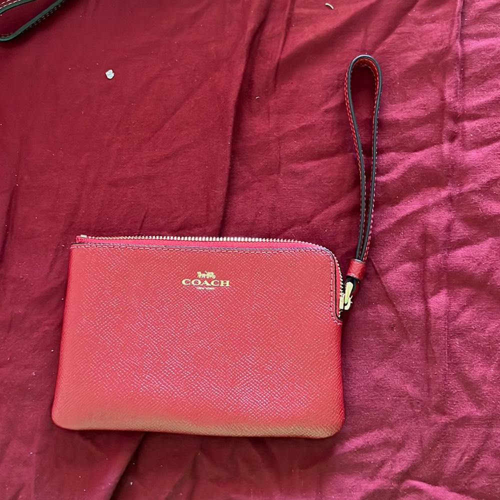 Red coach wristlet